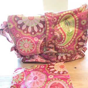 Kalencom waterproof pink girls diaper bag